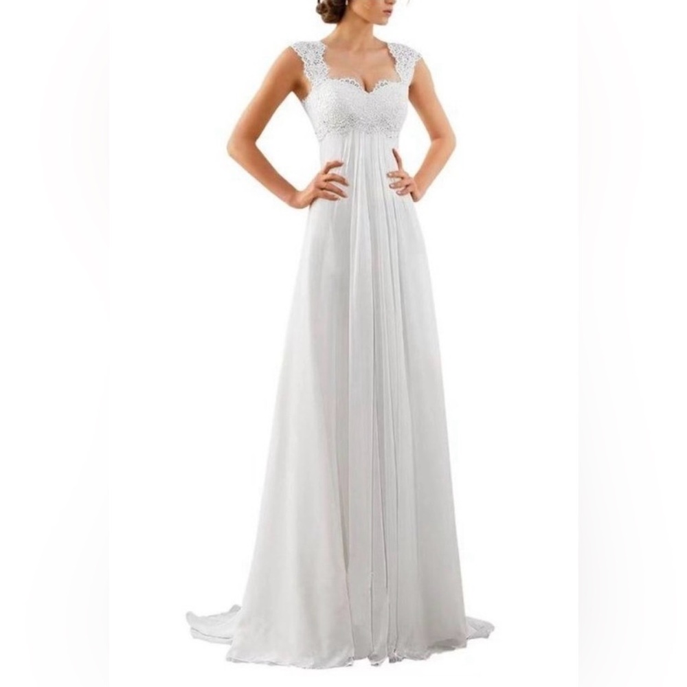 Abaowedding Elegant White Lace Wedding Dress Size 16 New With Tags